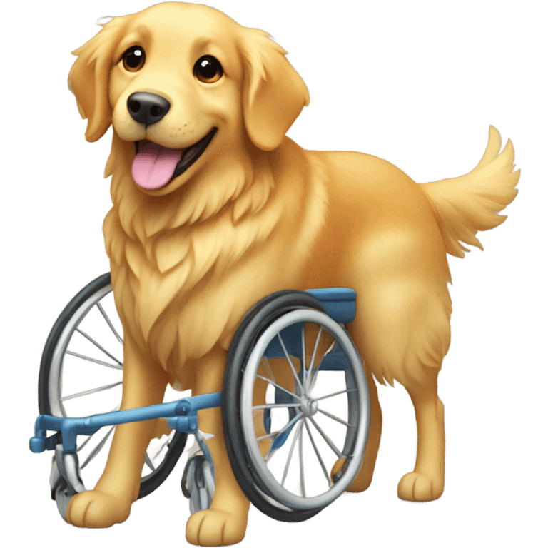 A golden retriever in a wheelchair emoji