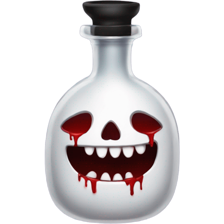 a stylish potion bottle with blood and a gothic lid, perfect for a vampire girl theme." emoji