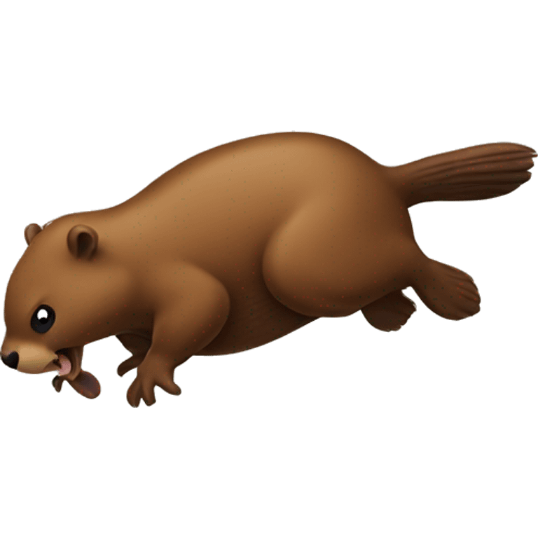  a beaver jumping over a duck emoji