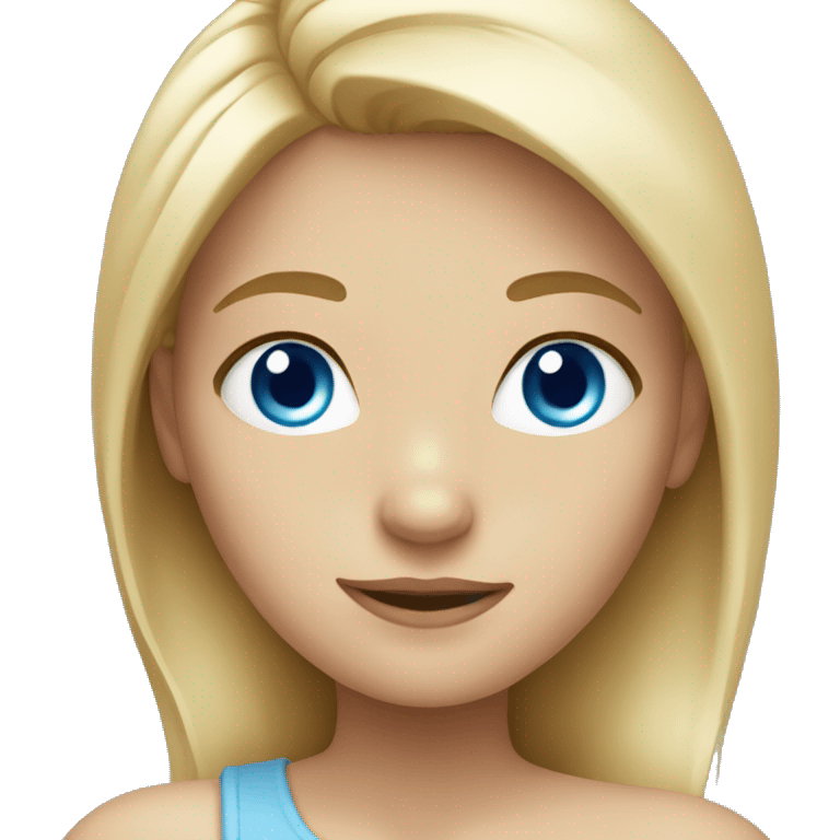 Girl with blond hair and blue eyes emoji