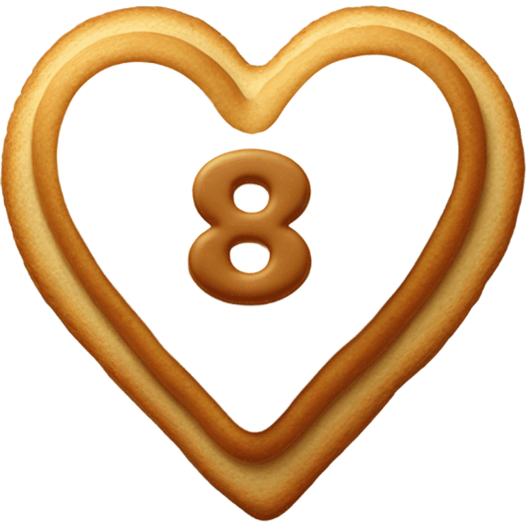 Cookie heart with number 8 emoji