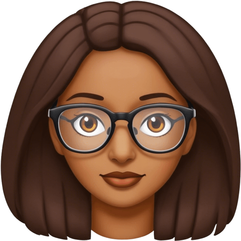 Mujer morena con gafas emoji