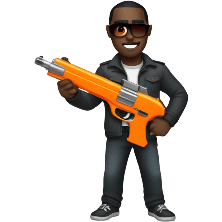 Diddy holding a orange gun emoji