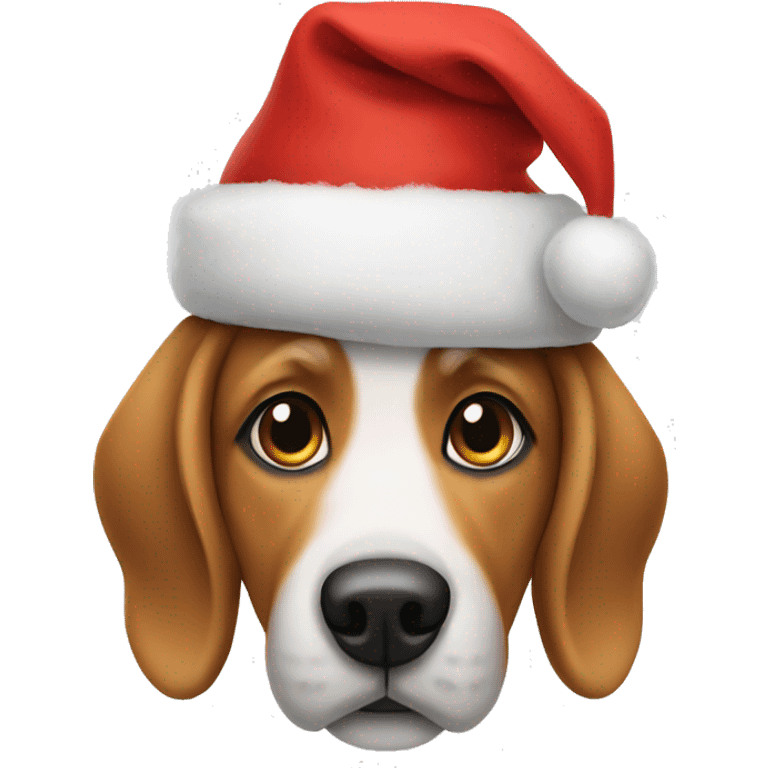 dog in a christmas hat emoji