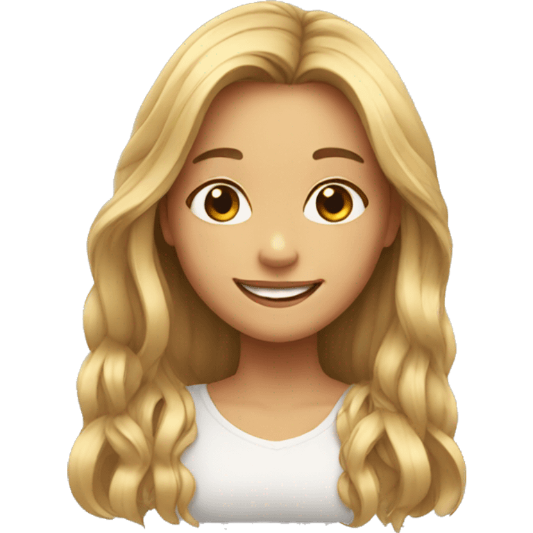 smiling girl with long hair emoji