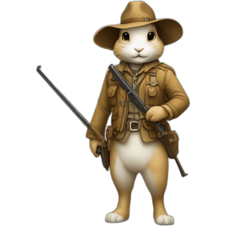 lapin qui tue un chasseur emoji