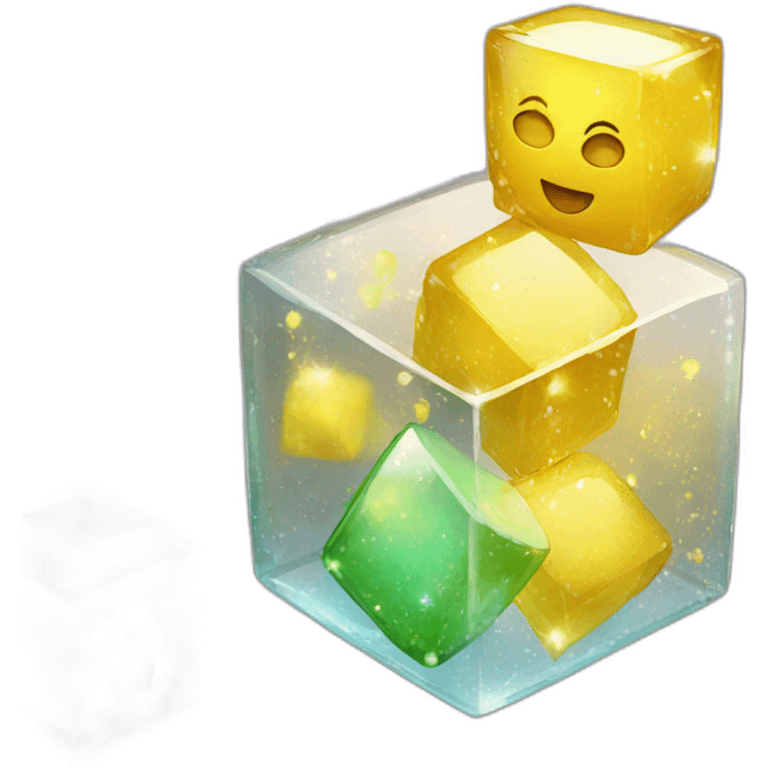 glass cubes with sparkles emoji