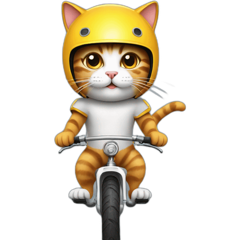 cat riding a bike with a helmet emoji