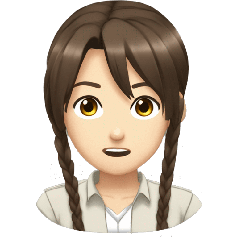 Sasha Braus brown hair hair in a ponytail anime attack on titan emoji