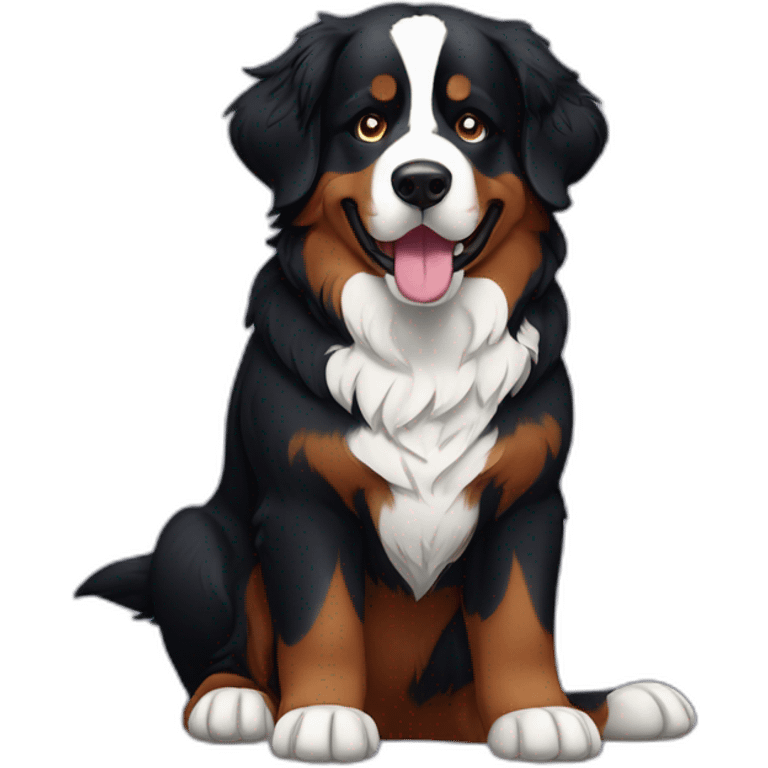 Bernese mountain dog in the night emoji