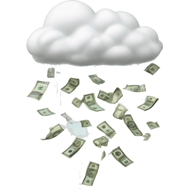 Rain of money falls from a cloud emoji