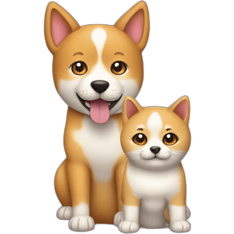 a cat with a shiba inu emoji