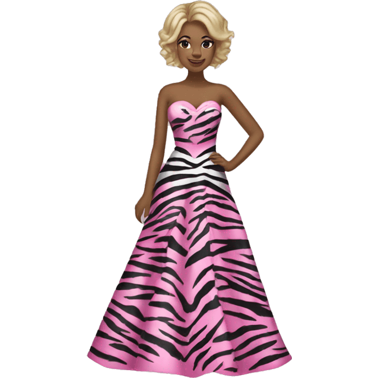 pink zebra prom dress emoji