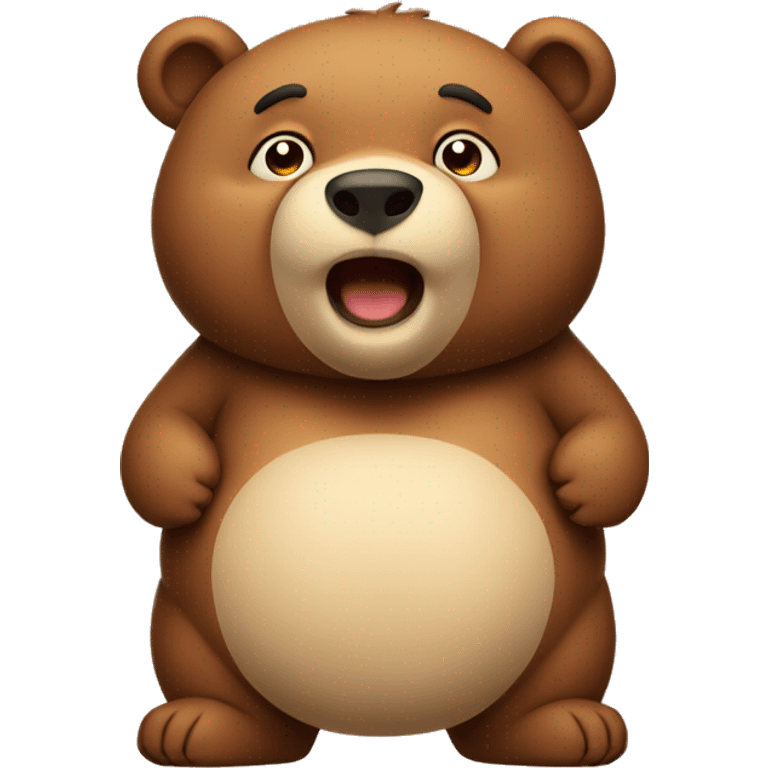 chubby bear with a belly emoji