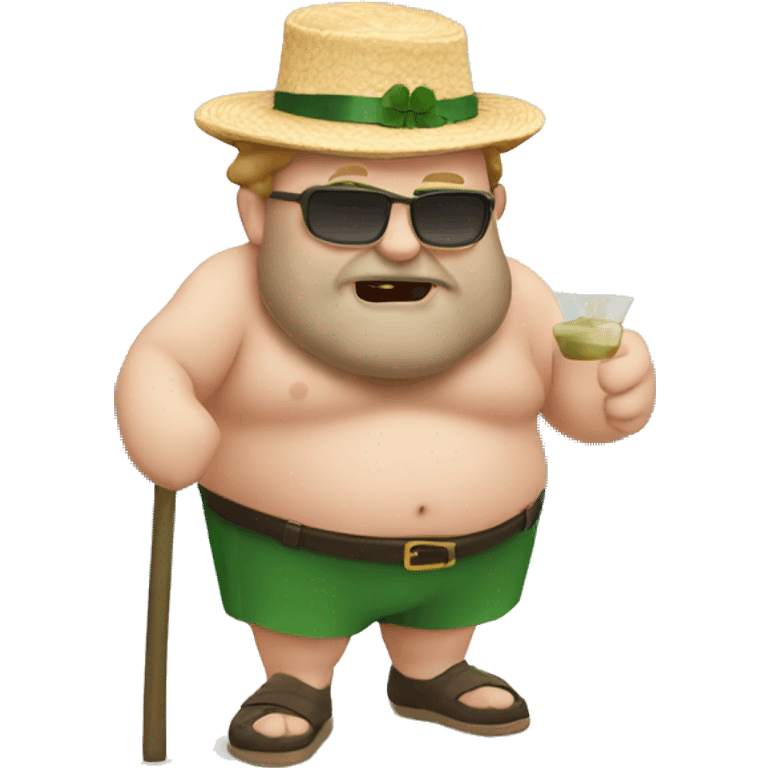 Fat irish man on holiday emoji