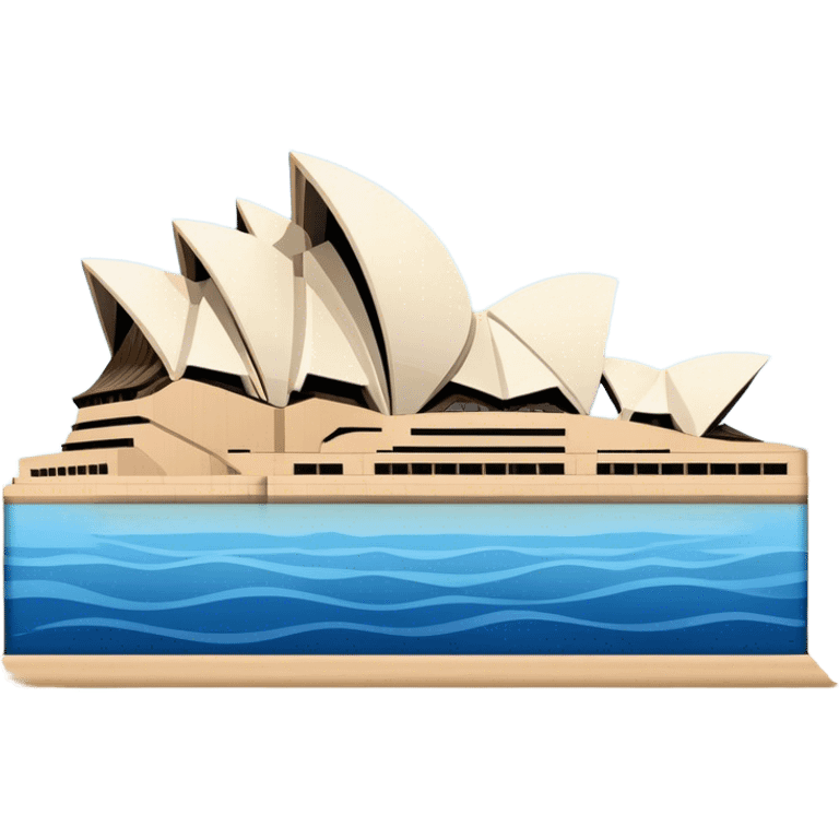 Cinematic Realistic Sydney Opera House Landmark Emoji, depicted with its iconic sail‚Äêlike design set against a clear blue sky, rendered with crisp architectural detail and dynamic lighting. emoji