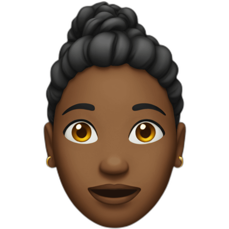 Black woman blinking emoji