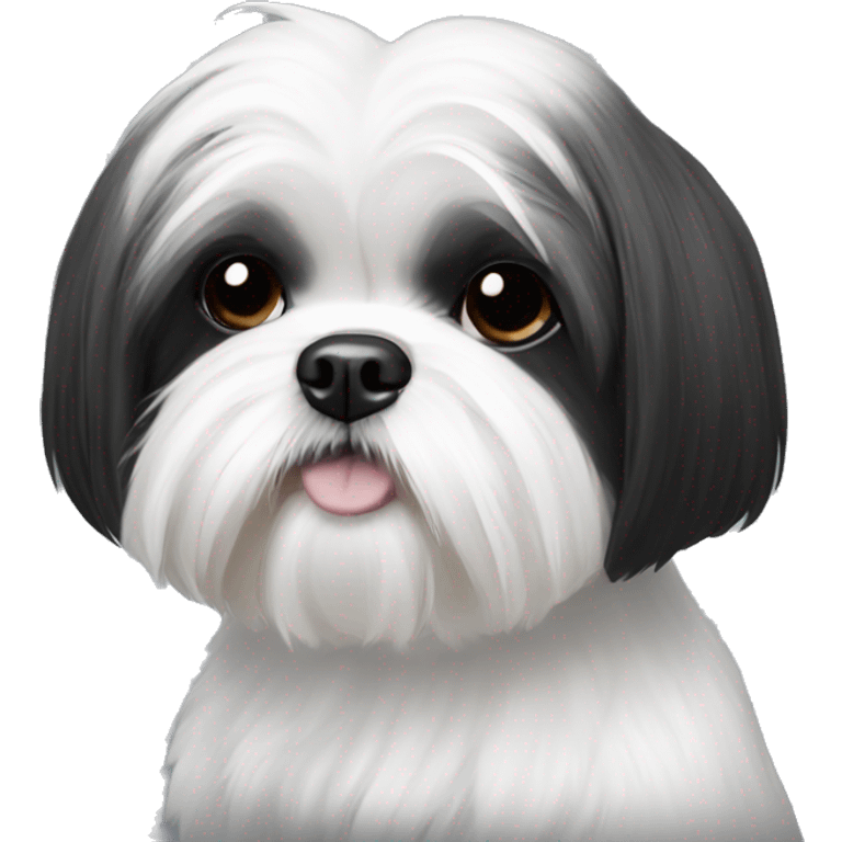 maltese shihtzu black and white emoji