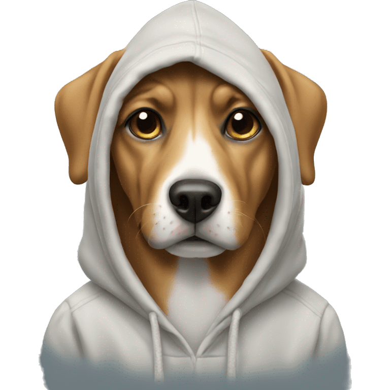 Dog wearing a hoodie emoji