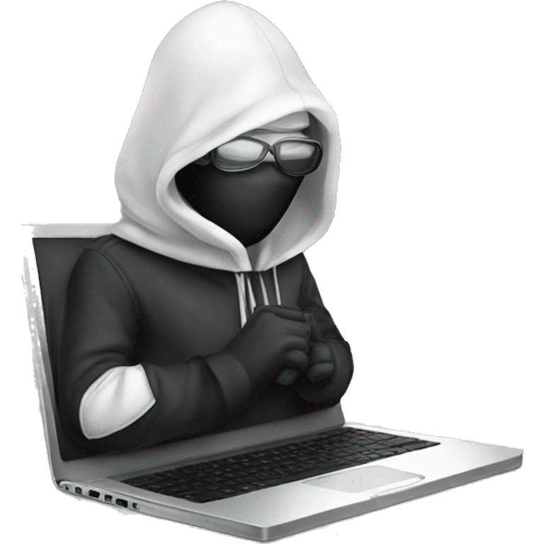 a hacker in a laptop  emoji