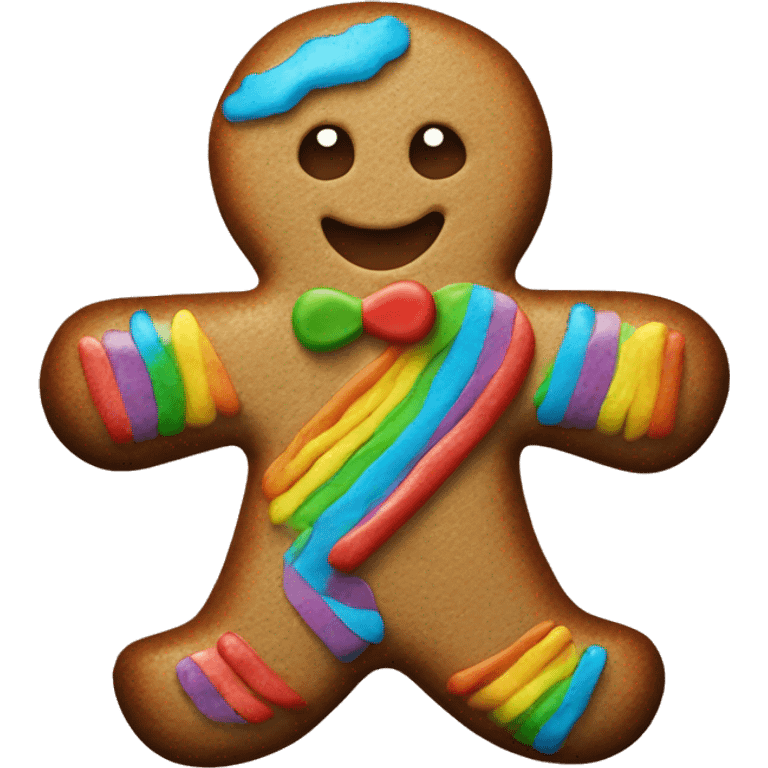 Rainbow gingerbread man emoji