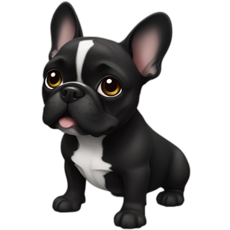 French-bulldog black emoji