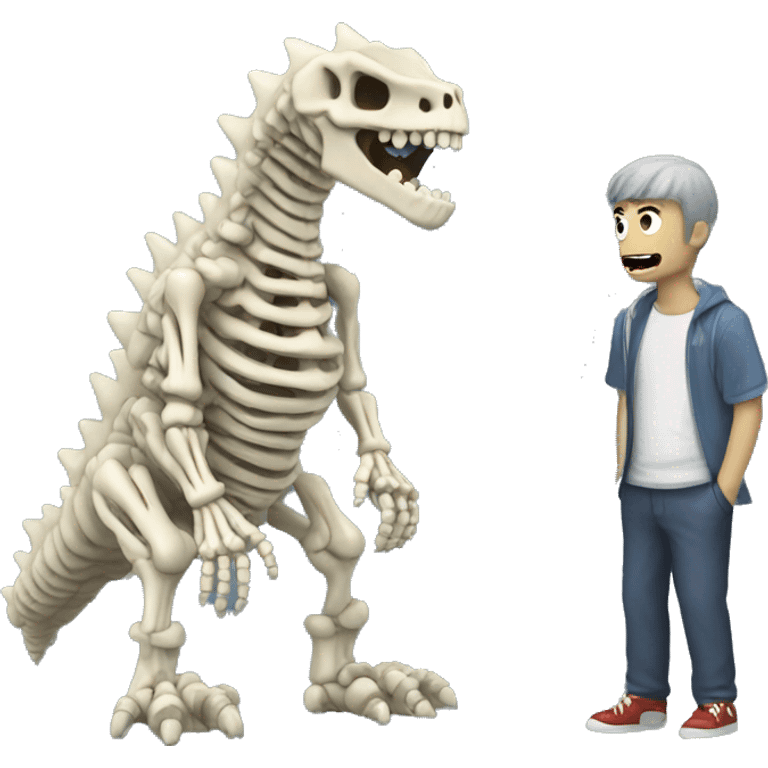 Skeleton Godzilla toy emoji