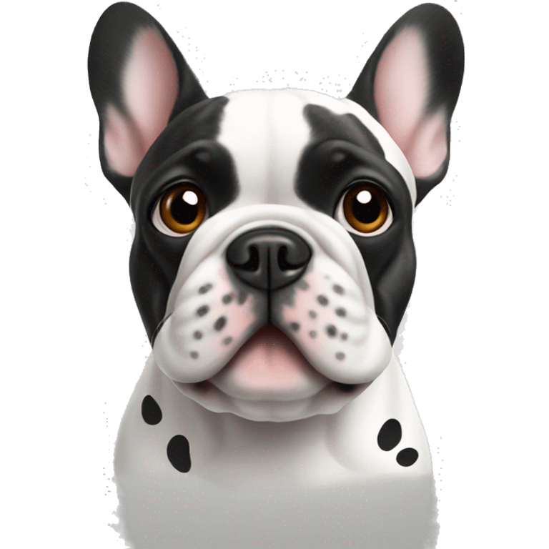 French bulldog white with dots  emoji