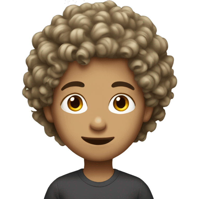 A boy curly hair white  emoji