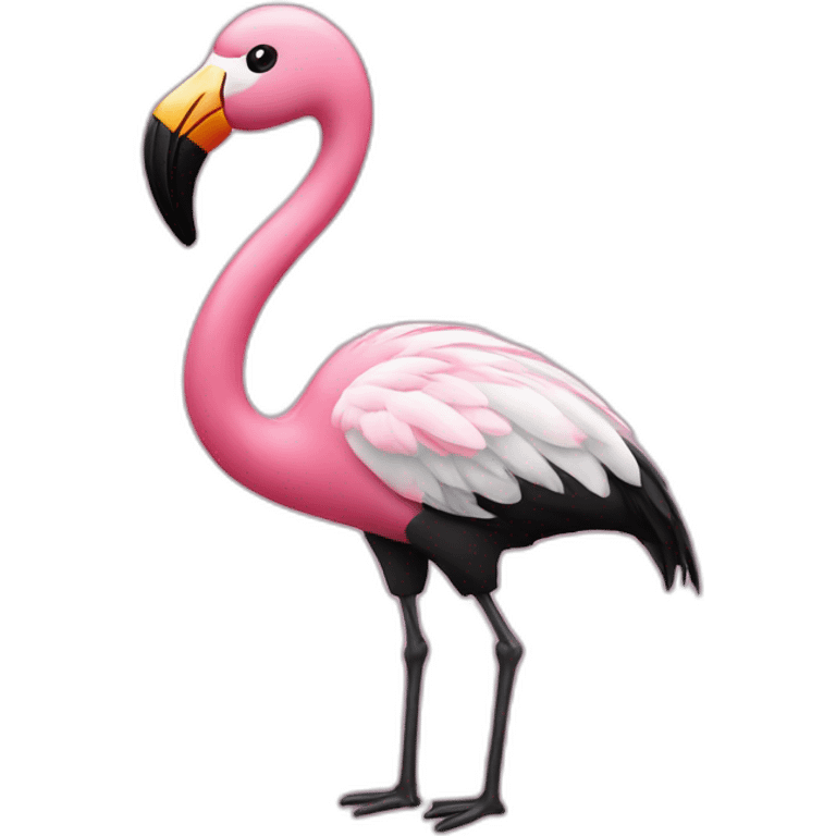 flamingo in a tux emoji