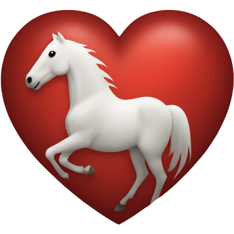 Horse shadow centered within a red heart emoji