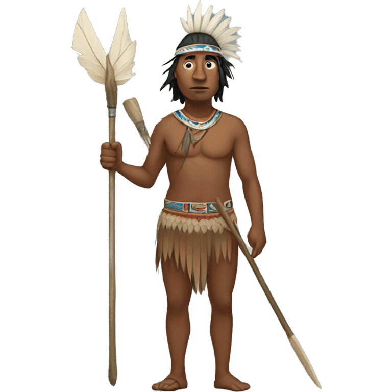 indigenous man with spear emoji