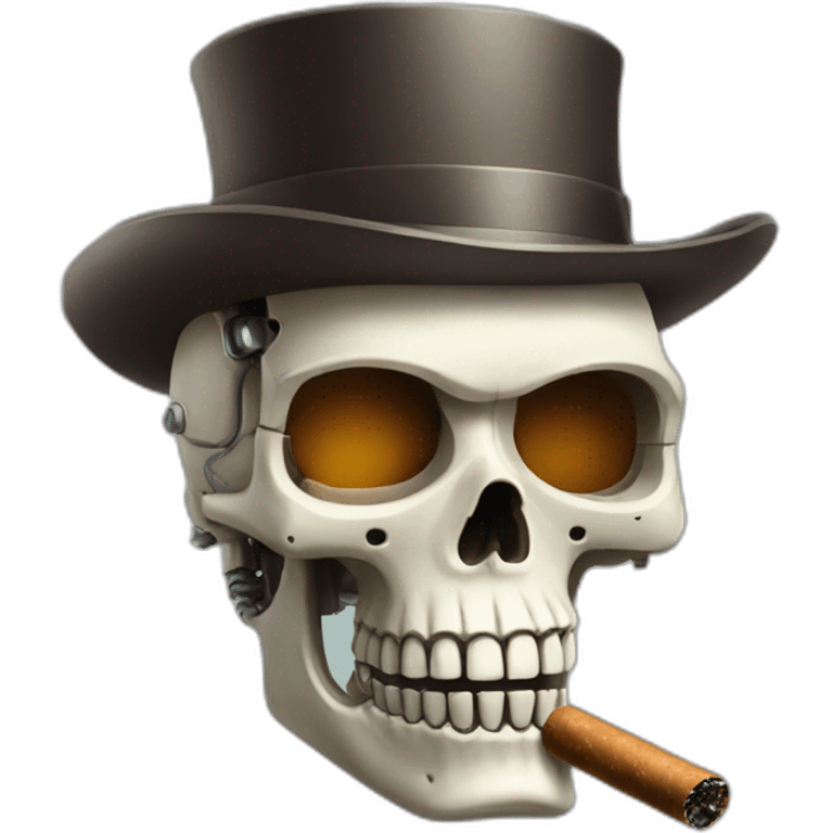 robot skull with a cigar emoji