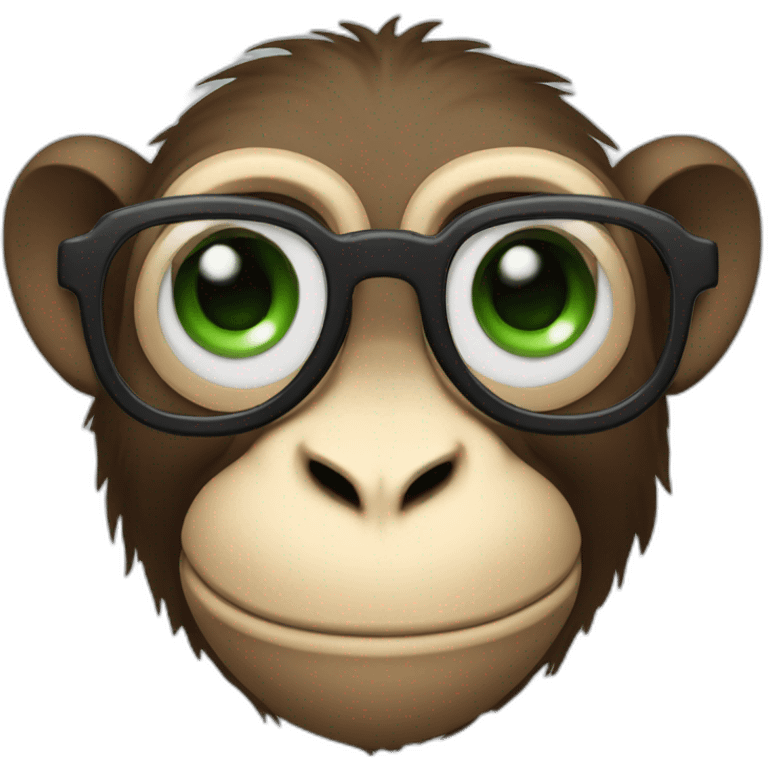 Monkey with green eyes and spectacles  emoji