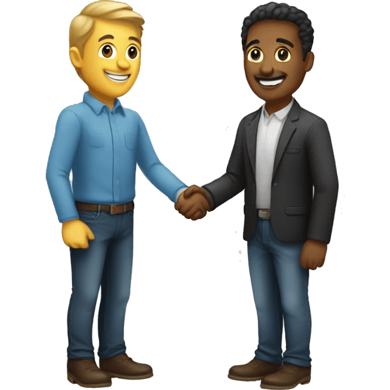 Client and developer shaking hands emoji