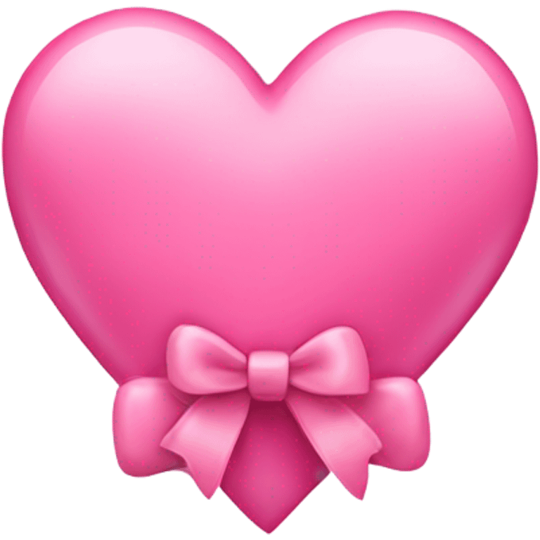 A cute pink heart with a bow emoji