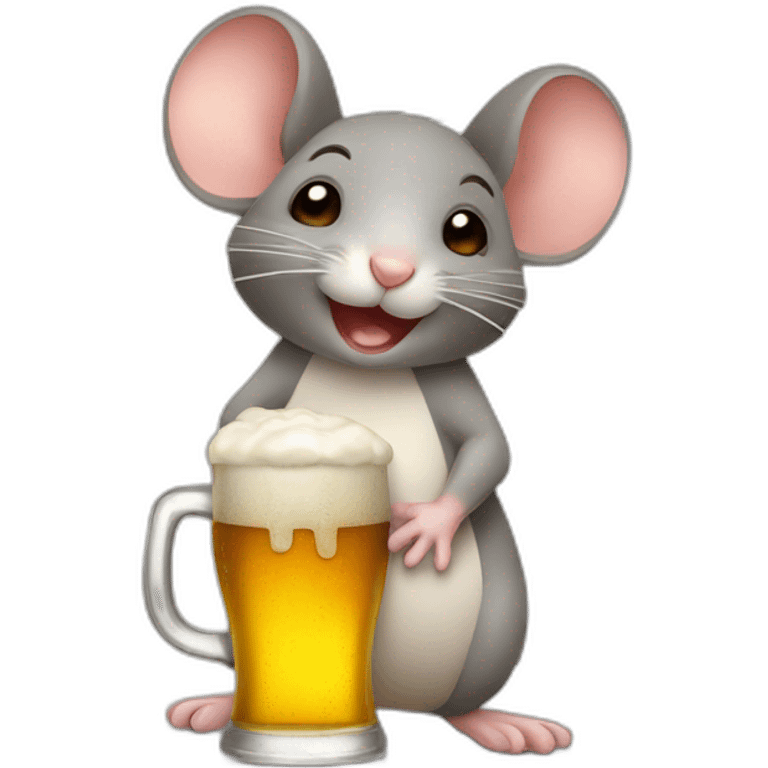 Mouse with beer  emoji