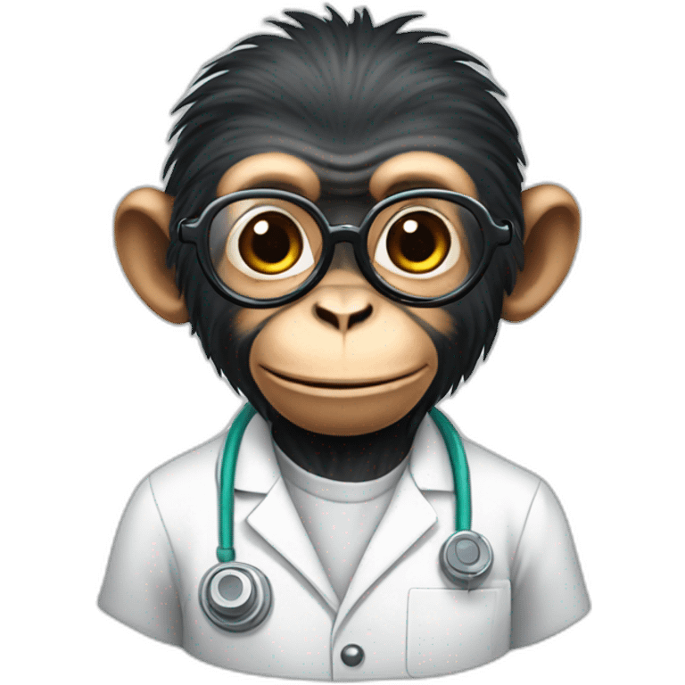 Cute Scientist chimp emoji