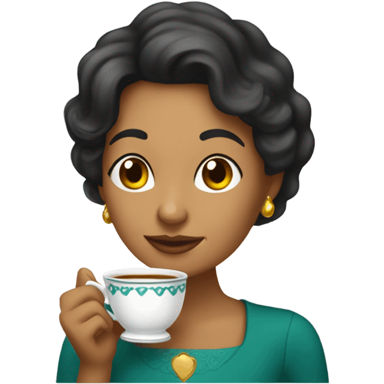 Ms carrillo drinking tea emoji