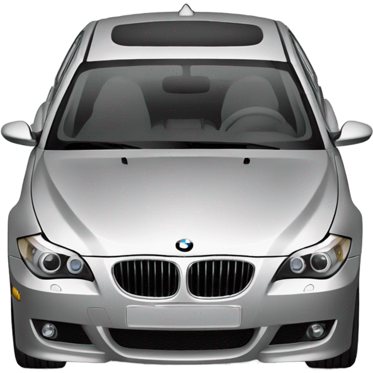 BMW E60 530D car in silver color with gold rims emoji