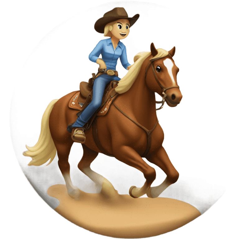 cowgirl riding a running horse emoji