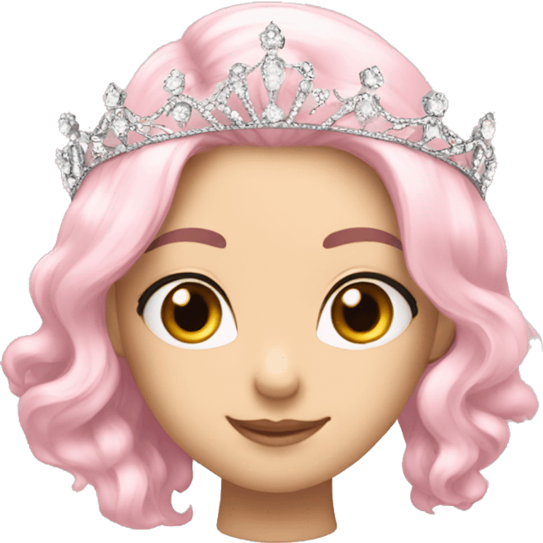 pale pink tiara sparkly silver emoji