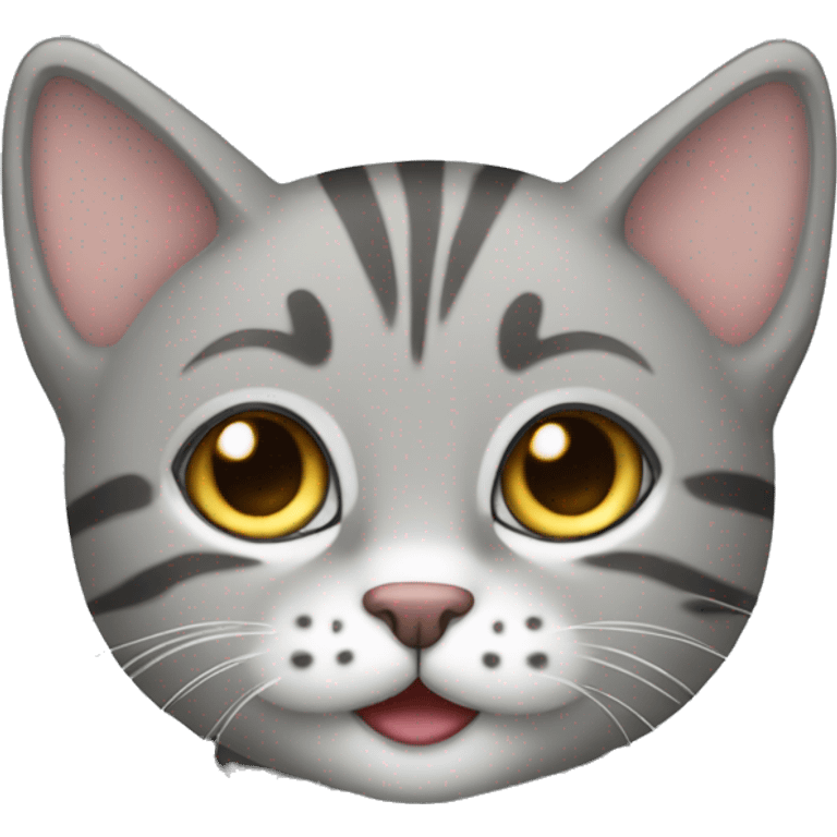 cute gray tabby kitty emoji