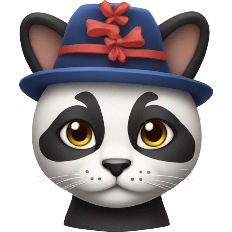 cat with a panda hat emoji