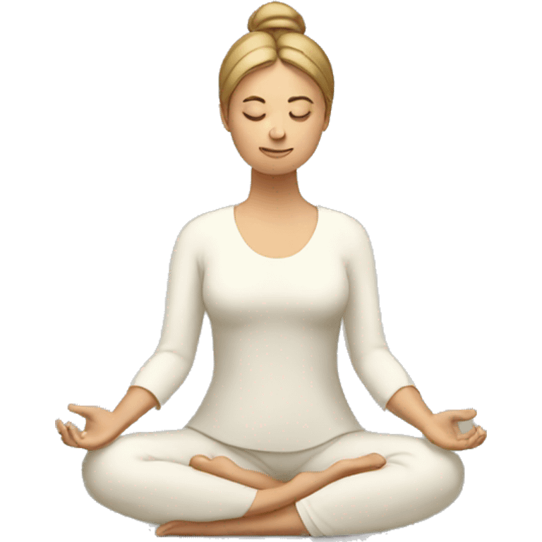 european woman meditating emoji