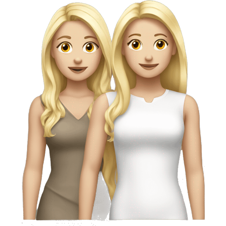 2 blonde white girls in love emoji