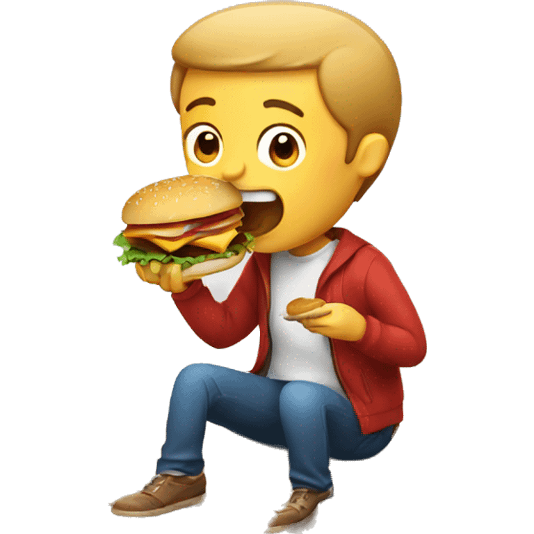 guy eating burger emoji