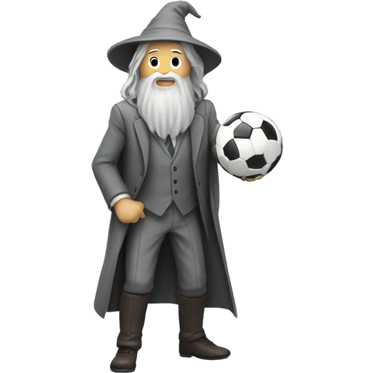 gandalf playing soccer wearing a suit emoji