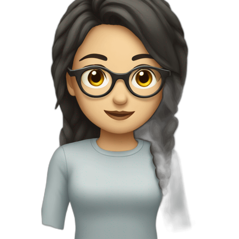 Truck and girl with glasses and dark hair emoji