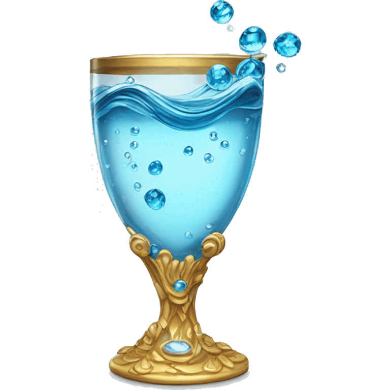 water flowing into bejeweled glass  emoji